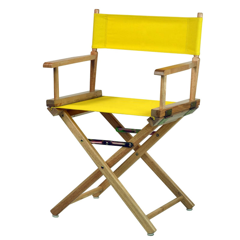 18" Director'S Chair Natural Frame With Yellow Canvas