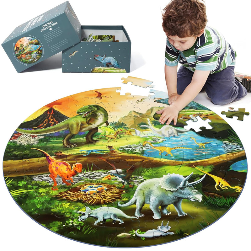 Floor Puzzles For Kids Ages 3 8, 70 Piece Dinosaur Jigsaw Puzzle For Kids A