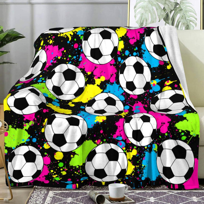 Soccer Blanket Super Soft Flannel Blankets And Throws Outdoor Football For Bed