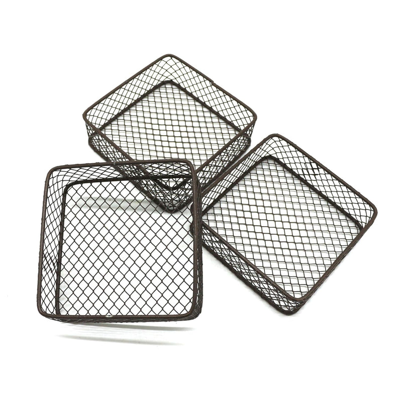 Mini Metal Wire Storage Baskets Desks & Shelves Organizer Trinkets Container, Gr