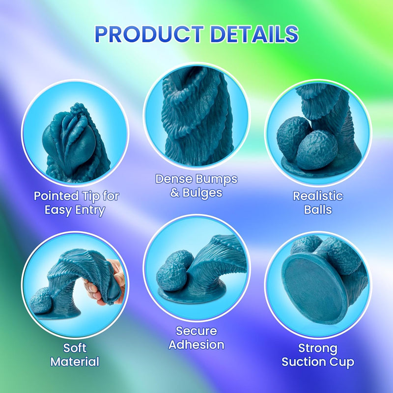 Monster Dildo Sex Toys 7.48” Tentacle Fantasy Octopus Alien With Strongsuction Cup Thick Creature Huge Long Giant Fat For Adult Anal G-Spot Butt Plug(Alien)