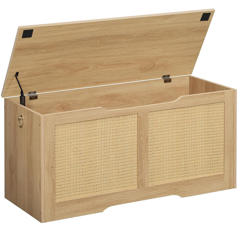 Storage Chest, 39.3" Storage Bench, Rattan-Like Storage Trunk, Sturdy Entryway