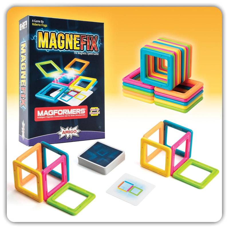 Magnefix Magnet Tile Games - Family Games, Fun Games for Family Game Night.