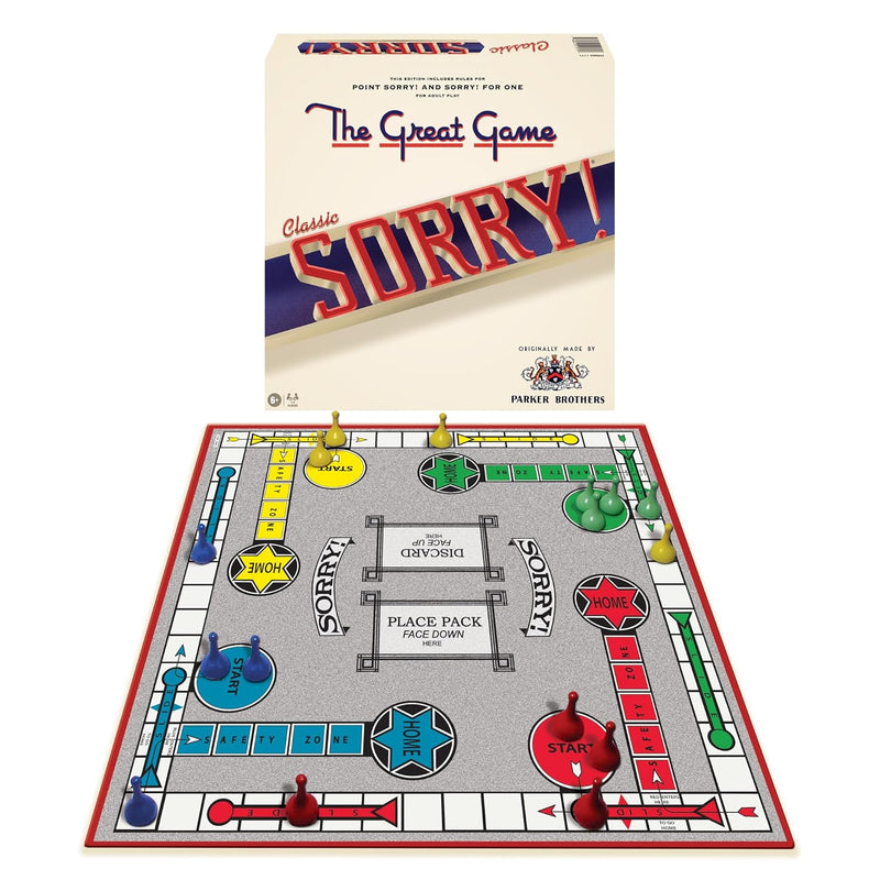 Classic Sorry With Retro Artwork And Components By Games Usa, A Family Favo