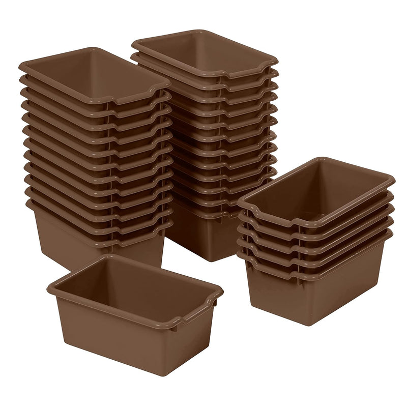 Scoop Front Storage Bin, Multipurpose Organization, Chocolate, 30-Piece