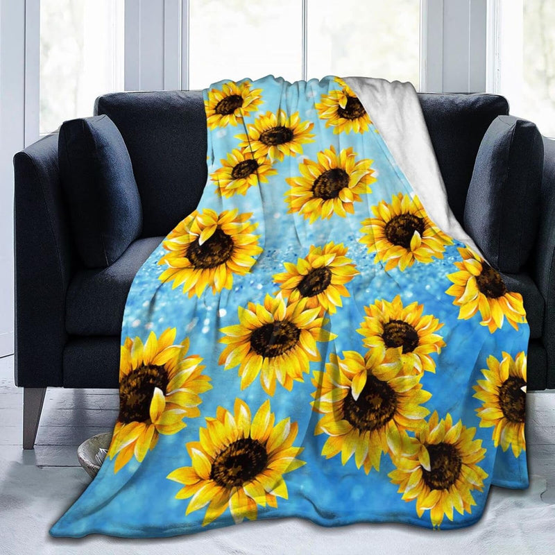 Sunflower Blanket Plush Lightweight Soft Flannel Fleece Throw Blankets Bedding