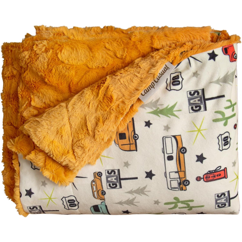 Throw Blanket For Camping - Plush Reversible Camping Blanket For Indoor & Outd