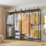 V40 Wire Garment Rack Heavy Duty Clothes Rack for Hanging Clothes, Multi-Functional Bedroom Clothing Rack Freestanding Closet Wardrobe Rack, Max Load 1110lbs, Black