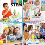 244-Piece DIY Building Kit with Electric Screwdriver for Kids Ages 4-10