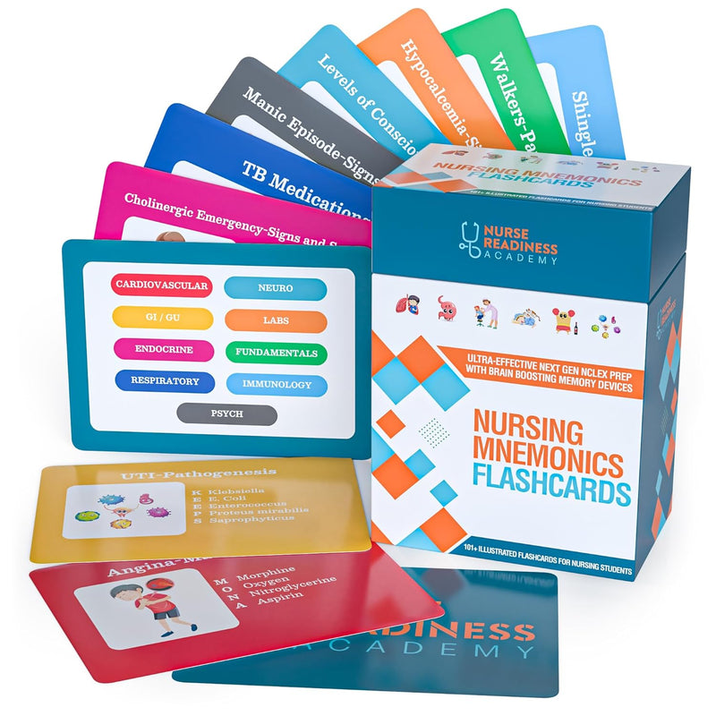 Nursing Mnemonics Flashcards: 101+ Illustrated Flashcards For Nursing Stude
