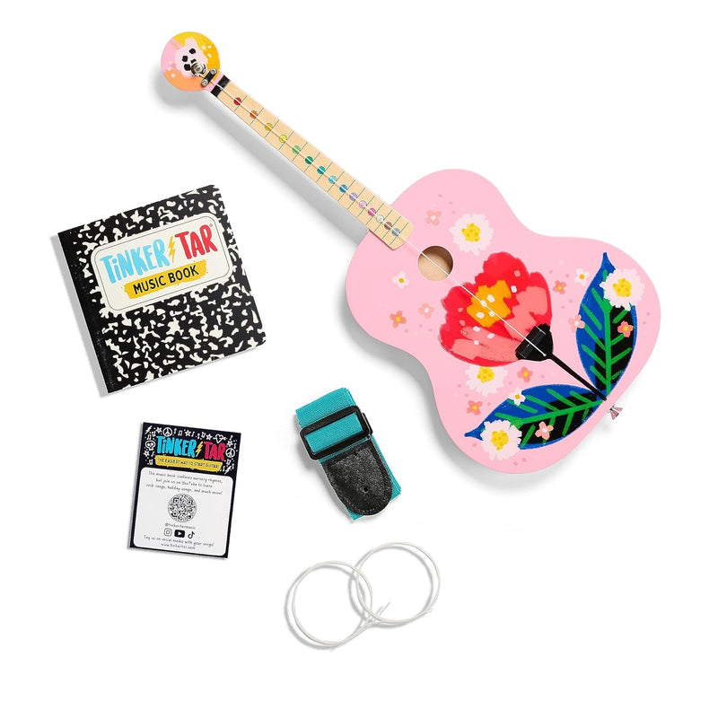 Pink Floral Acoustic Guitar The Easiest Way To Start And Learn Guitar 1 Str
