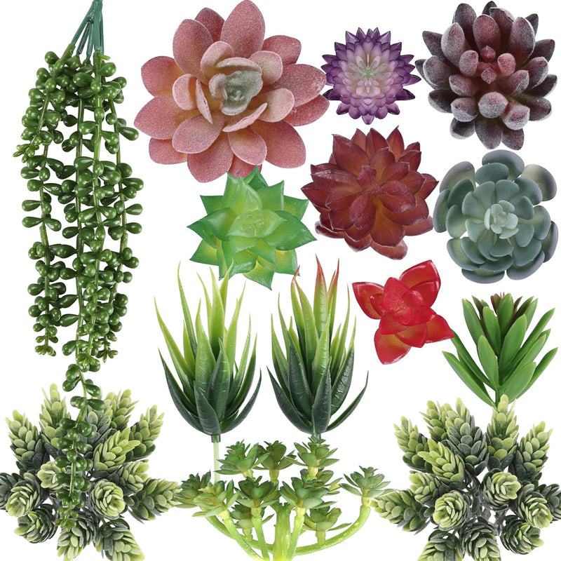 14Pcs Artificial Succulents Unpotted Realistic Textured Succulent Plants Mini