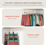 Skirt Hangers Space Saving - European Beechwood Shorts Hangers & Skirt Hangers - Women Space Saving Skirt Hangers with Clips - Closet Organizers & Storage 5 Tier Skirt Hanger Skirt Organizer