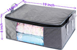 Storage Clothes Bins Closet Bags - 35L Containers Organizer Boxes Clothing Bin Organization for Organizing Blanket Pillow Sheet Sweater, Foldable Fabric Bedroom Small Storage Totes With Lids Zipper
