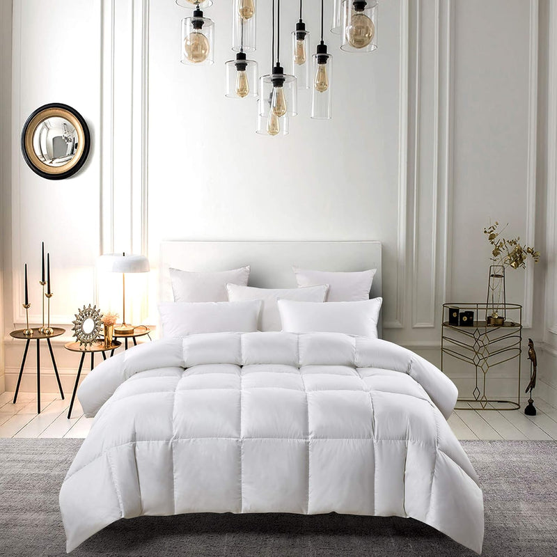 Feather Down Comforter Full/Queen Size - Extra Warmth 300 Thread Count Fabric