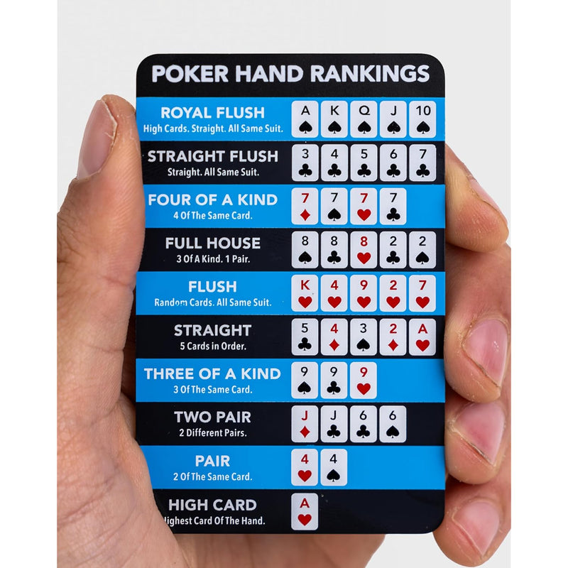 Metal Poker Hand Rankings Card Stainless Steel Texas Hold 'Em Hand Ranking