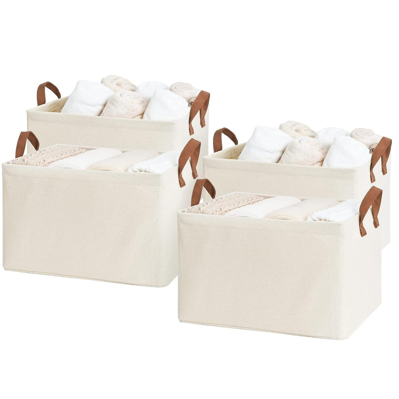 Storage Baskets For Shelves With Metal Frame, Canvas Storage Bins, Baby Gift Bas