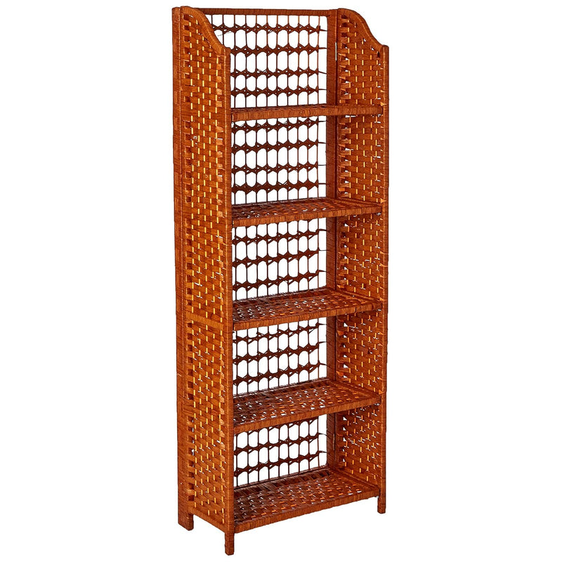 53" Natural Fiber Shelving Unit - Honey