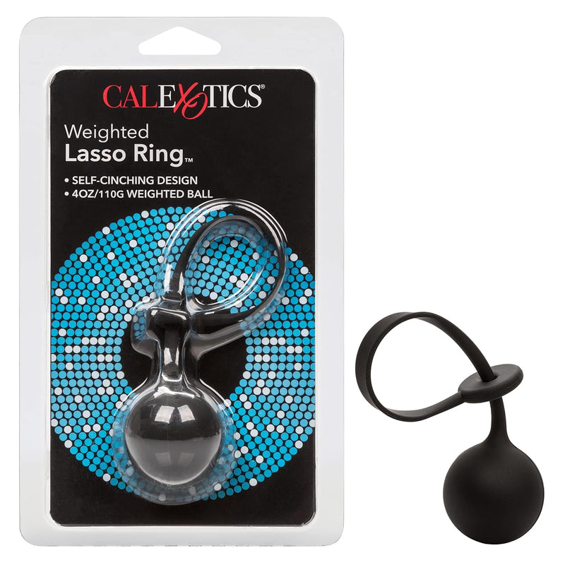 Weighted Lasso Ring – Silicone Pleasure Weight Adult Sex Toy - Enhancement Cock Ring - Adult Prostate Stimulating Sex Toys For Men And Couples – 4 Oz – Black