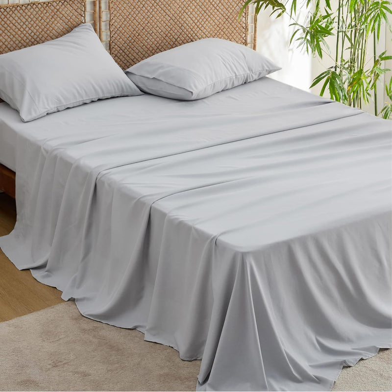 King Sheet Set - Rayon Derived From Bamboo & Polyester Cooling Sheets, Deep Po