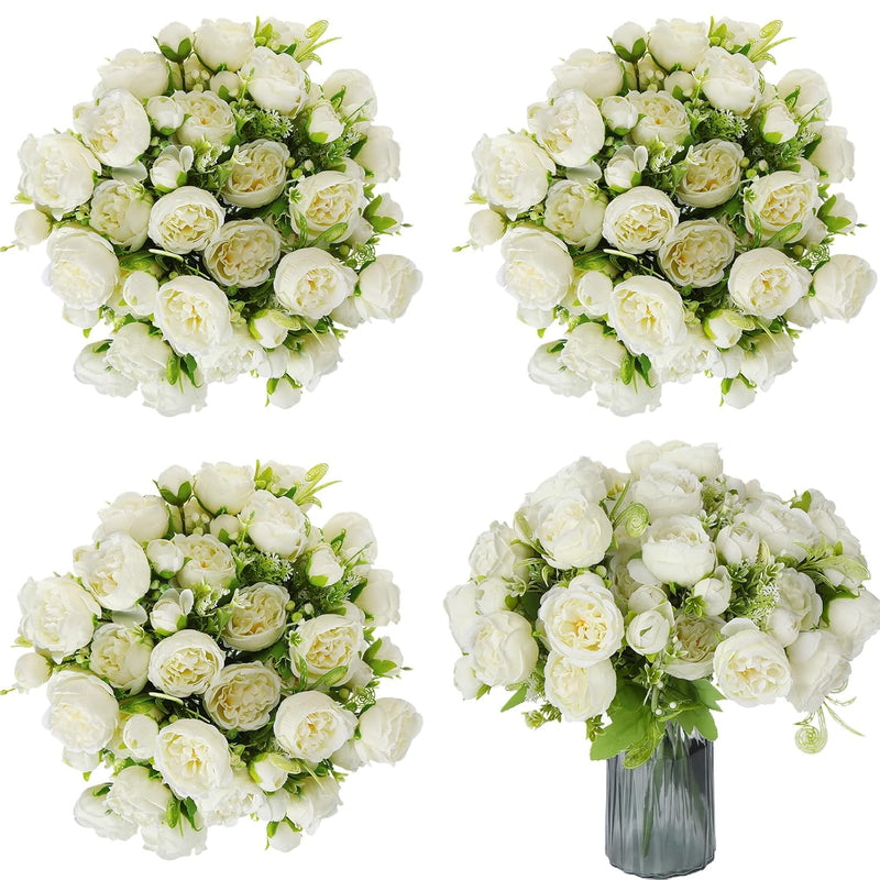 16 Bundles Peonies Artificial Flowers Bulk Wedding Silk Faux Flowers With Stem