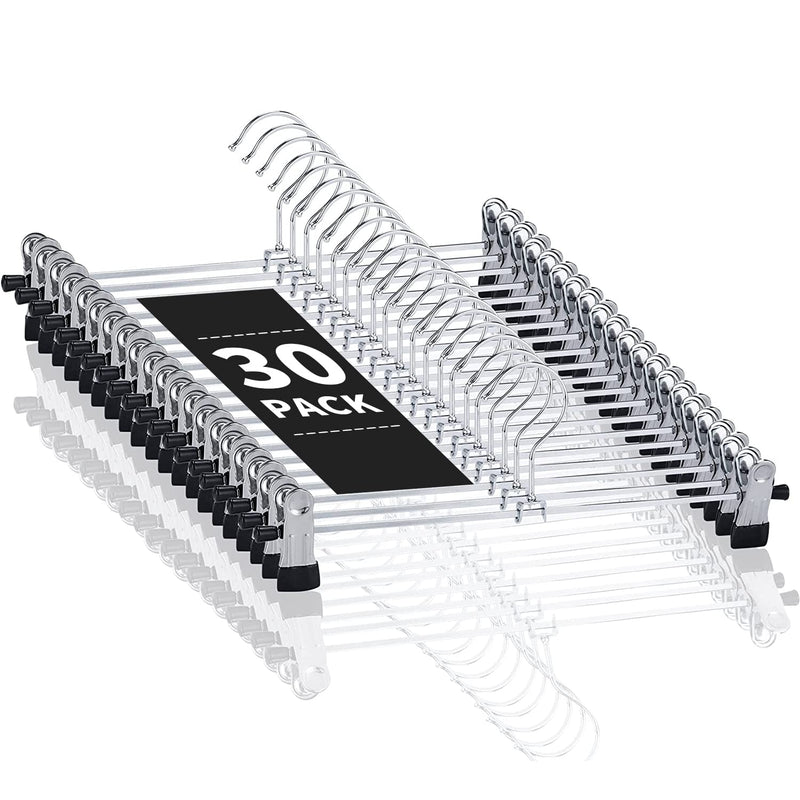 30 Pack Pants Hangers With Clips Skirt Hangers For Women Shorts Hangers Heavy Du