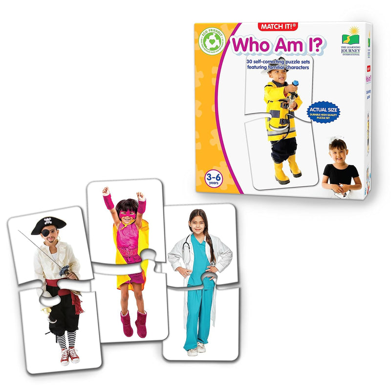 The Learning Journey: Match It! - Who Am I - 20 Piece Self-Correcting Match