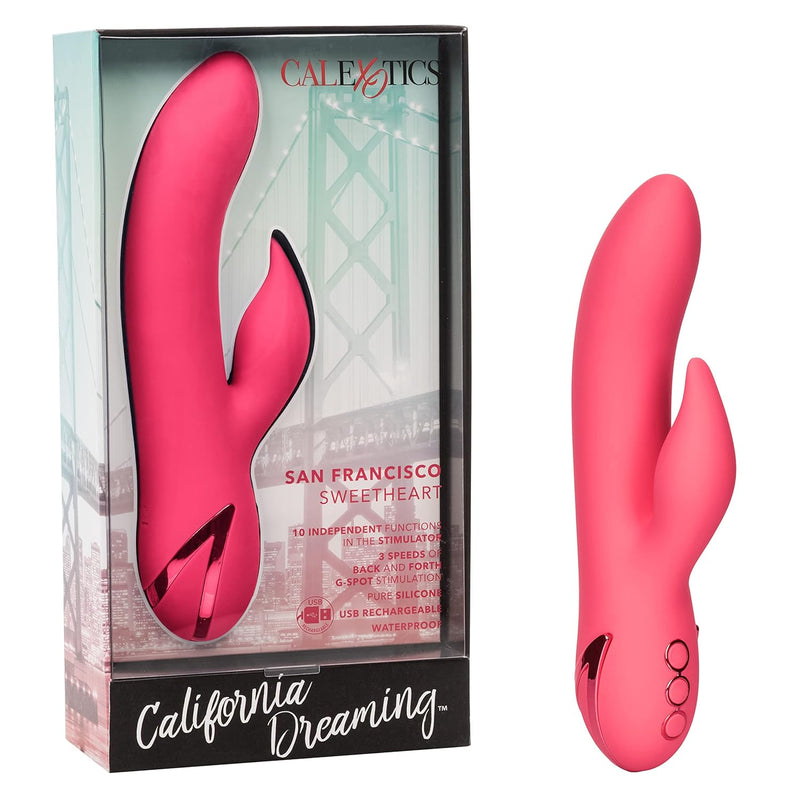 California Dreaming San Francisco Sweetheart - Silicone Rabbit Vibrator – Waterproof G Spot Sex Toys For Couples – 10 Vibration Function Massager - Pink