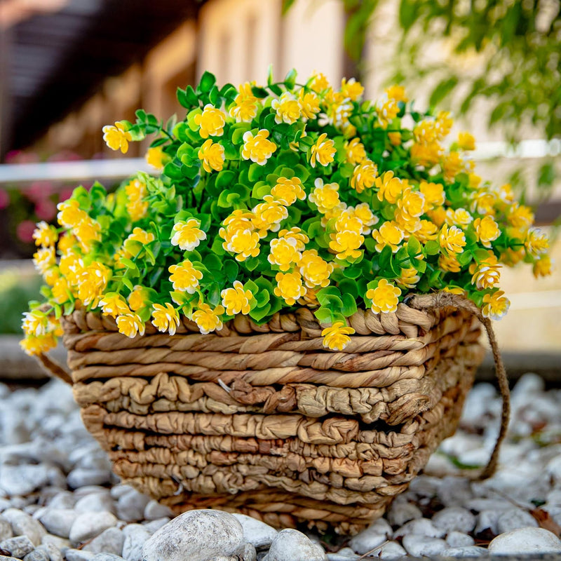 Artificial Flowers For Outdoors Uv Resistant - 12 Pcs Bundles Faux Fake Outdoo