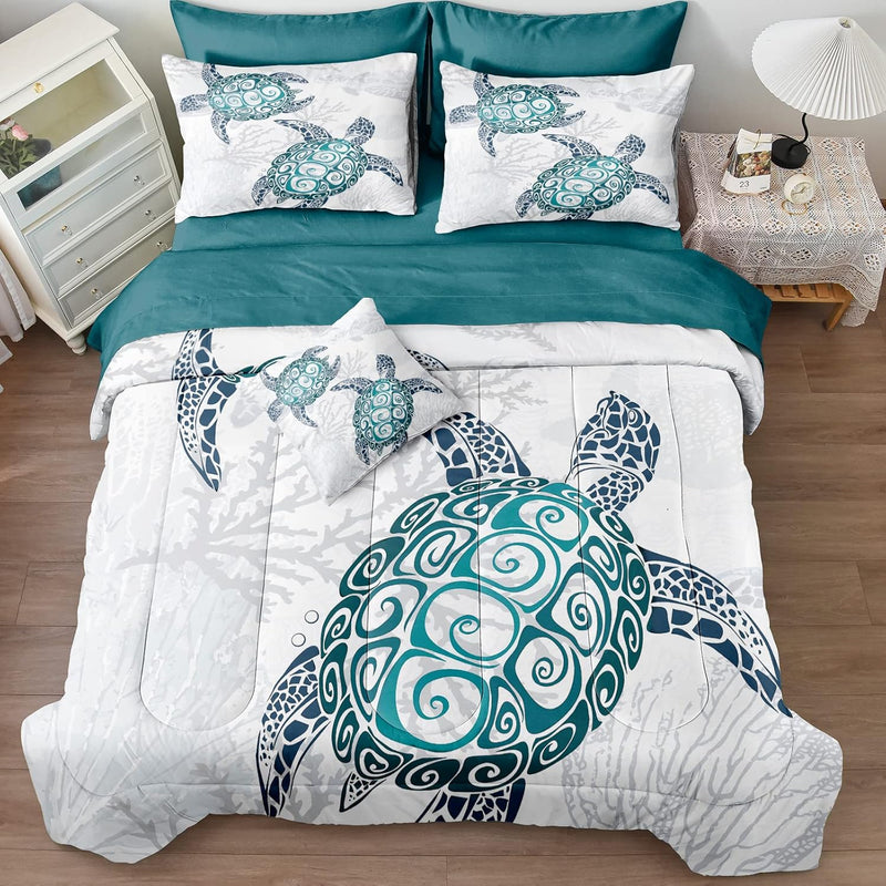 Queen Comforter Set With Sheet Bed In A Bag Ocean Turtle Bedding Comforter Set