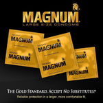 Magnum Ecstasy Large Size Condoms, Black Latex, Lubricated, 10-Count