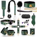 BDSM kit Sex Toys Bondage Restraints Set,Anal Butt Plug Toys and Adjustable Handcuffs Collar Ankle Cuff Blindfold,Sex Things for Couples Kinky and Couple Sex Toys for Games Card.