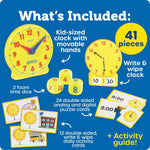 Time Telling Learning Activity Set with Analog Clock & Practice Cards