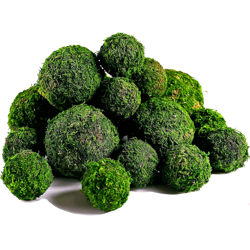 Moss Balls, 18 Pcs Decorative Balls For Centerpiece Bowls - 6Pcs 3.2" Natural