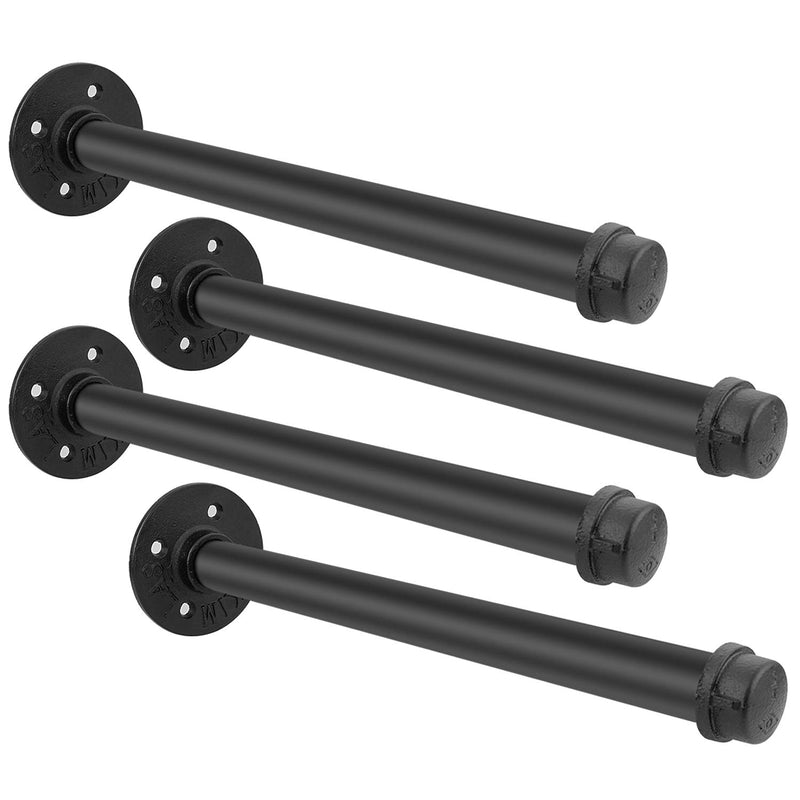 4Pack 12 Inch Wall Mount Clothing Rack Industrial Pipe Clothes Bar, Face Out Clo