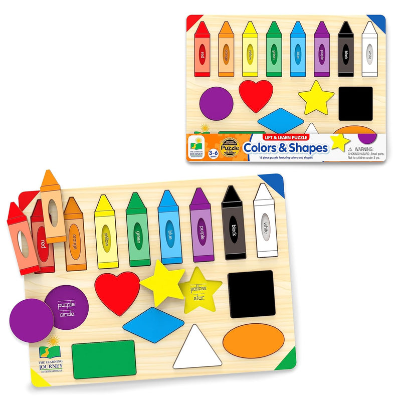 The Learning Journey: Lift & Learn Puzzle Colors & Shapes – Preschool Toys