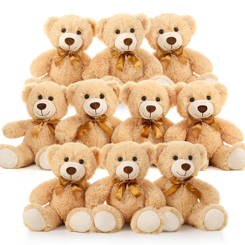 Bulk Teddy Bear Baby Shower, 10 Packs Small Teddy Bear Stuffed Animals In B