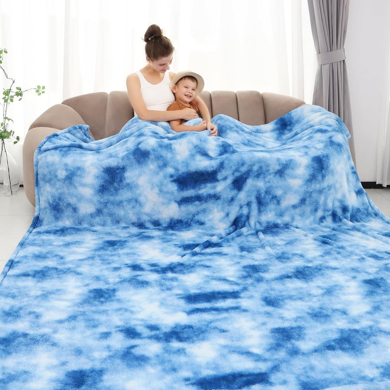 Fleece Throw Blanket Cozy Soft Lightweight Throw Blankets Warm Plush Blue Fall