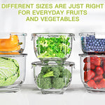Fresh Produce Vegetable Fruit Storage Containers 3Piece Set, Bpa-Free, Partitioned Salad Container, Fridge Organizers, Used In Storing Fruits Vegetables, White
