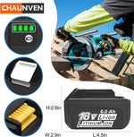 6.0Ah Battery Replacement for Makita 18V Battery Compatible with 18 Volt BL1860B BL1850B BL1840B BL1830B BL1815B Batteries