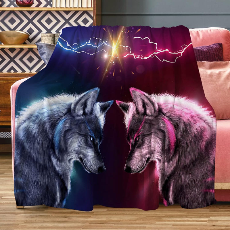 Fleece Throw Blanket 50"X60", Soft Cozy Warm Fuzzy Flannel Plush Blanket Blue