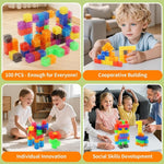 Transparent Rainbow Magnetic Building Cubes for Kids Ages 4-8