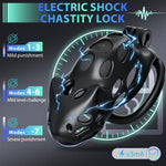 Sex Toy Electric Shock Male Chastity Cage, Chastity Devices Cock Cage With 7 Vibrations 7 E-Stim Intensities Remote Control, Bondage Gear Penis Cage With Invisible Lock 4 Rings, Bdsm Sex Toys For Men