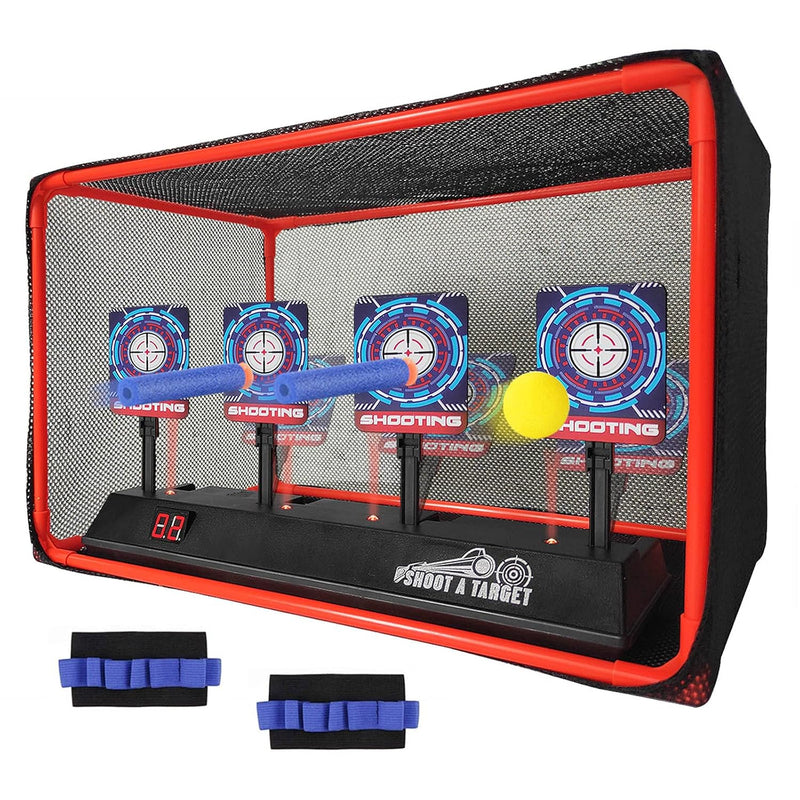 Electronic Auto Reset Digital Shooting Target With Net For Toy Gun Gifts Fo