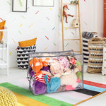 4pcs Clear Storage Boxes, 35L/9.5Gal, PVC Fabric, Zipper, for Clothes, Blankets, Bed Sheets, Closet Organizer