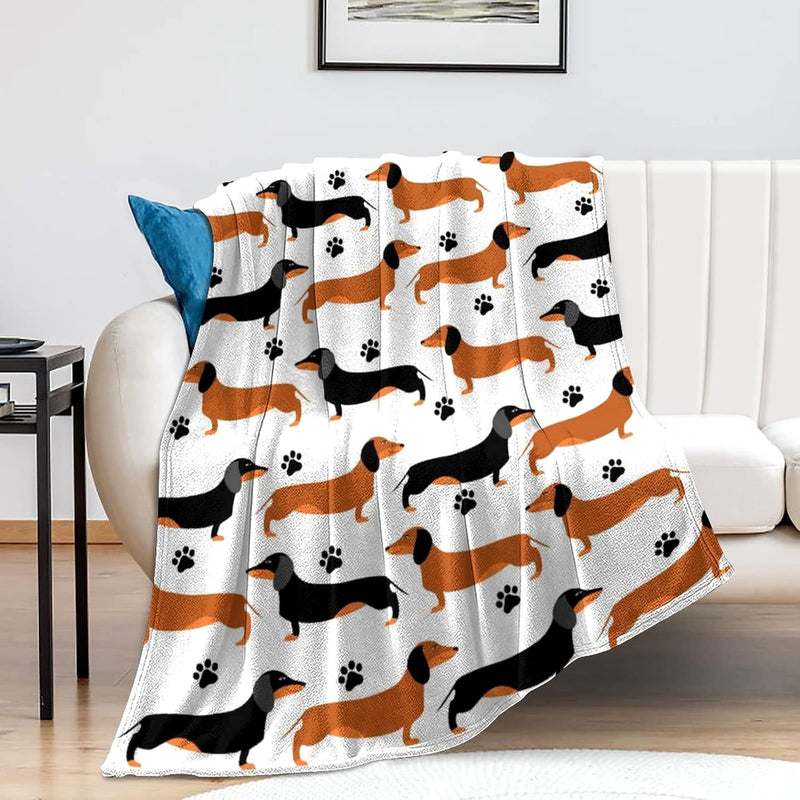 Dachshund Throw Blanket Bedding Super Soft Warm Flannel Blankets For Kids Adul
