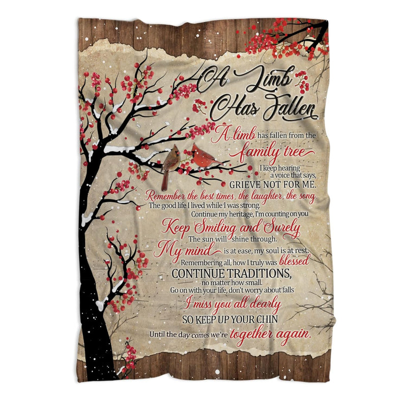 In Loving Memory Blanket 60"X50" Cardinal Memorial Gift For Loss Of Loved One,