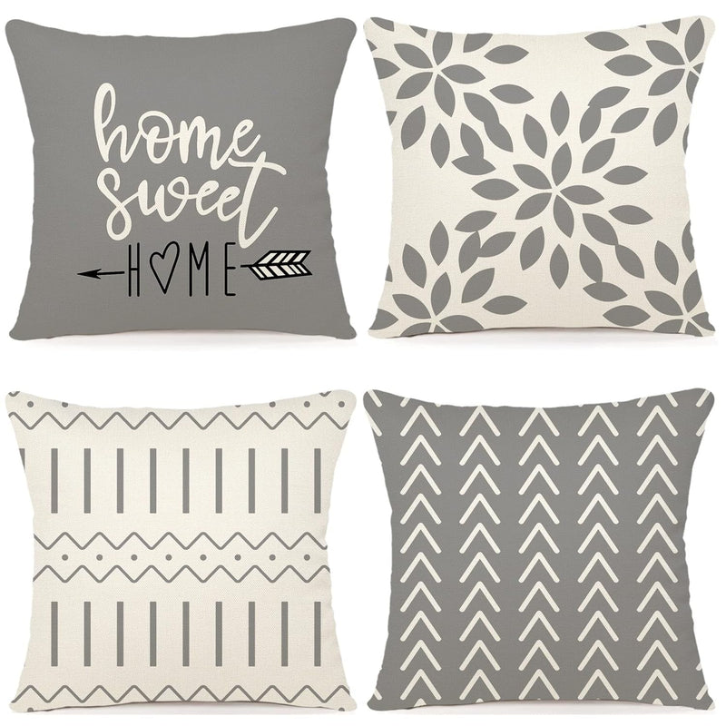 Pillow Covers 18X18 Set Of 4, Modern Sofa Throw Pillow Cover, Decorative Home
