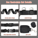 Adjustable BDSM Bed Restraint Set – Easy-Install Bondage Straps with Cuffs for Couples