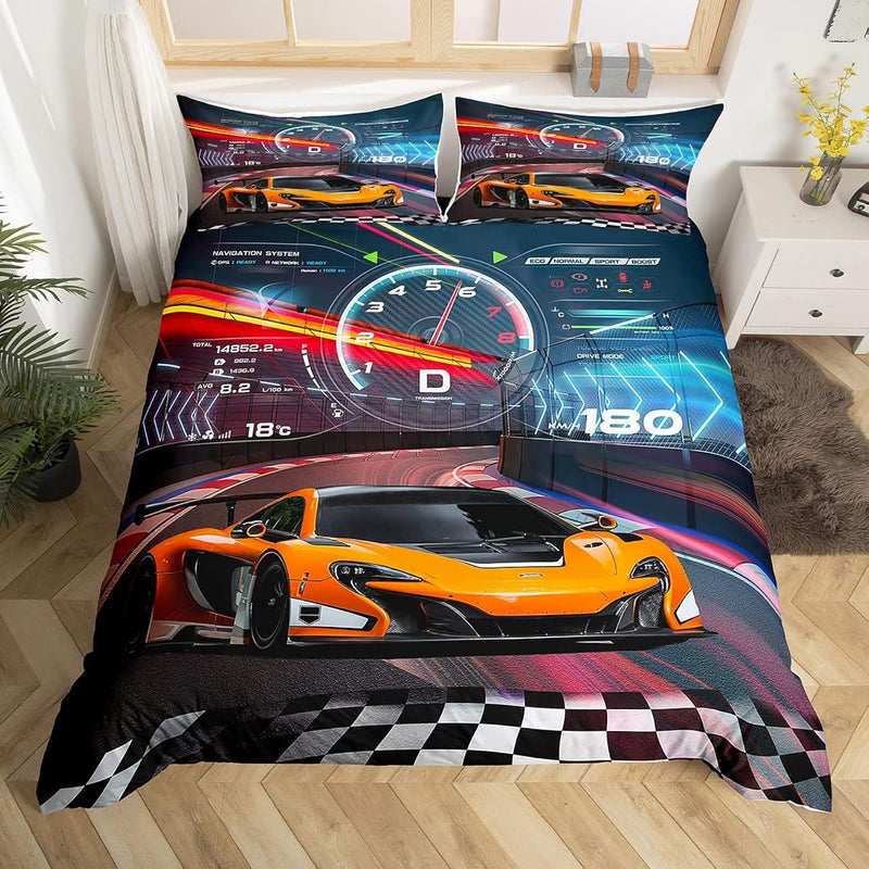 Race Car Bedding Set Boys Extreme Sports Duvet Cover Set For Kids Boys Cool Ca